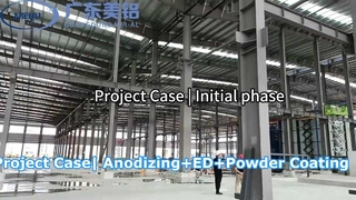 Aluminium-Eloxierungslinie mit hoher Kapazität | Eloxieren+ED+Pulverbeschichtung| 3 Zeilen