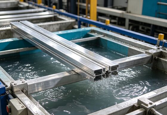 Guter Preis Automatische horizontale Anodisierungslinie für Aluminiumprofile mit 750 T/Monat Ausgang 6500 mm Maximale Profillänge und 8-12 μm Filmdicke Online