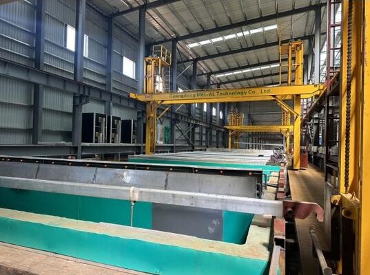 Guter Preis 450T/Monat Leistung 6500mm Maximale Profilänge 8-12 µm Eloxalschichtdicke Aluminiumprofil-Eloxalanlage Online